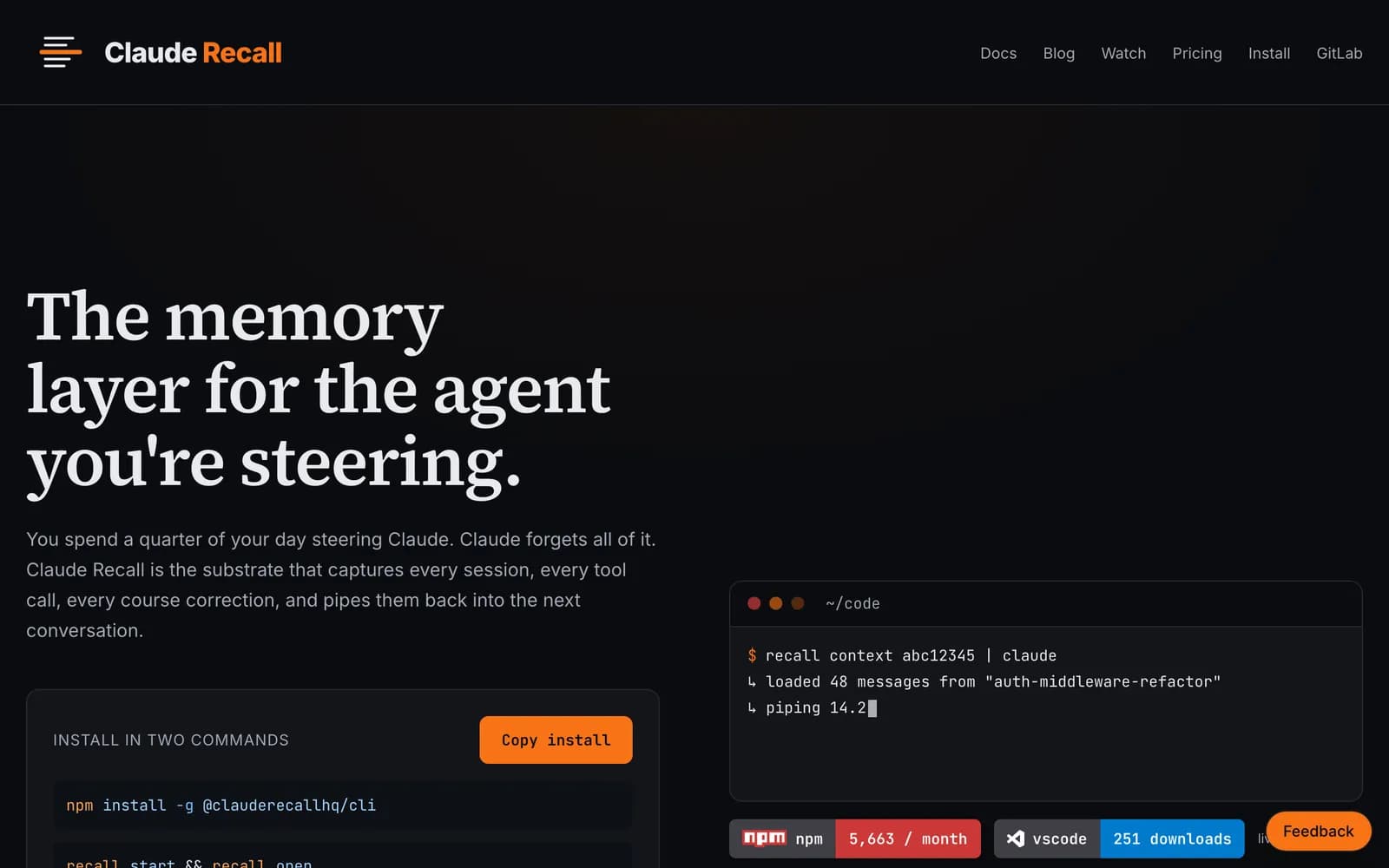 Claude Recall website built by Get My Website Built