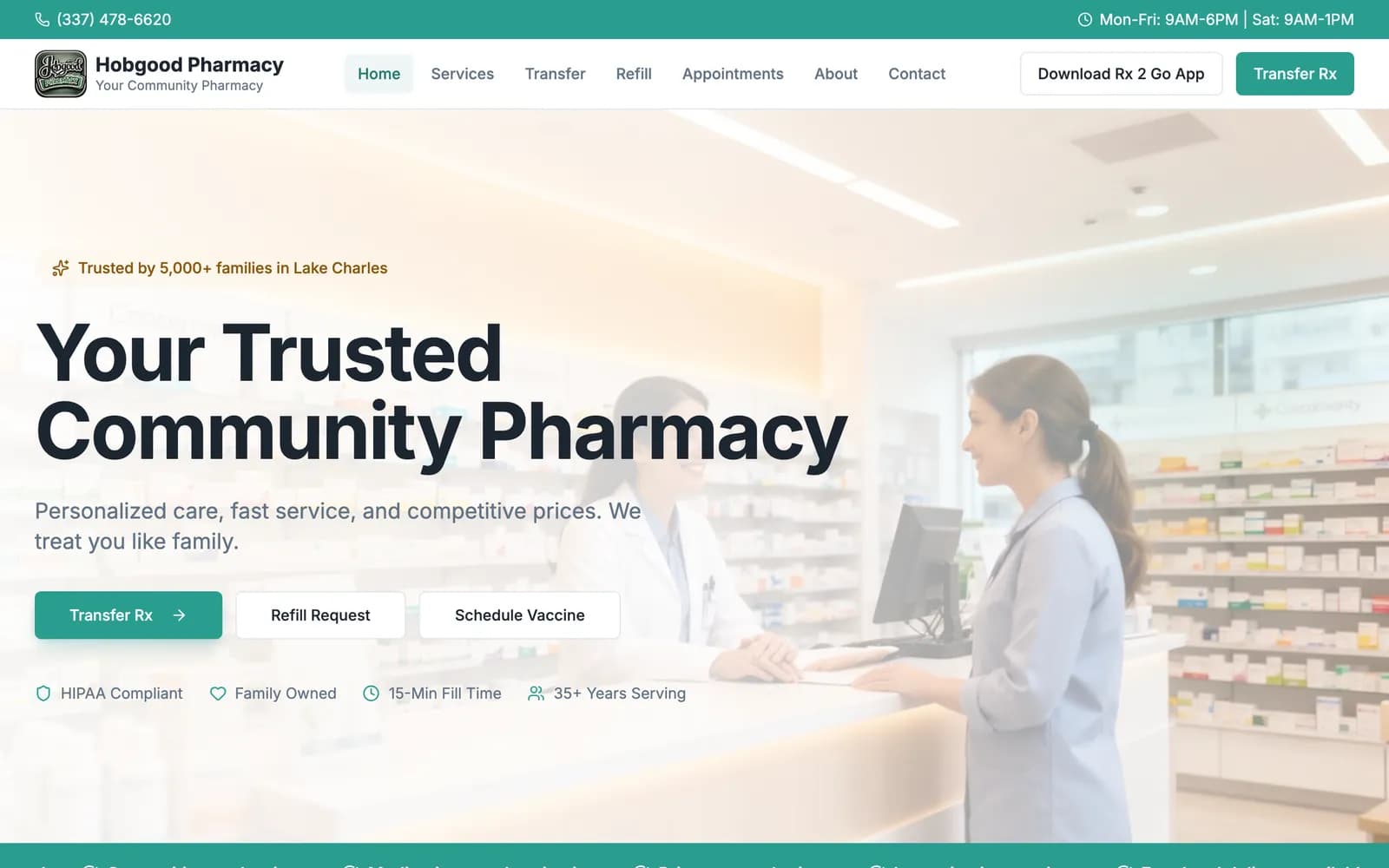 Hobgood Pharmacy website built by Get My Website Built