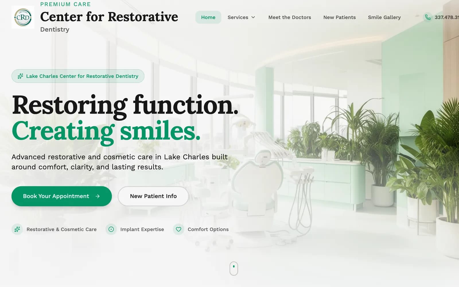 Lake Charles Center for Restorative Dentistry website built by Get My Website Built